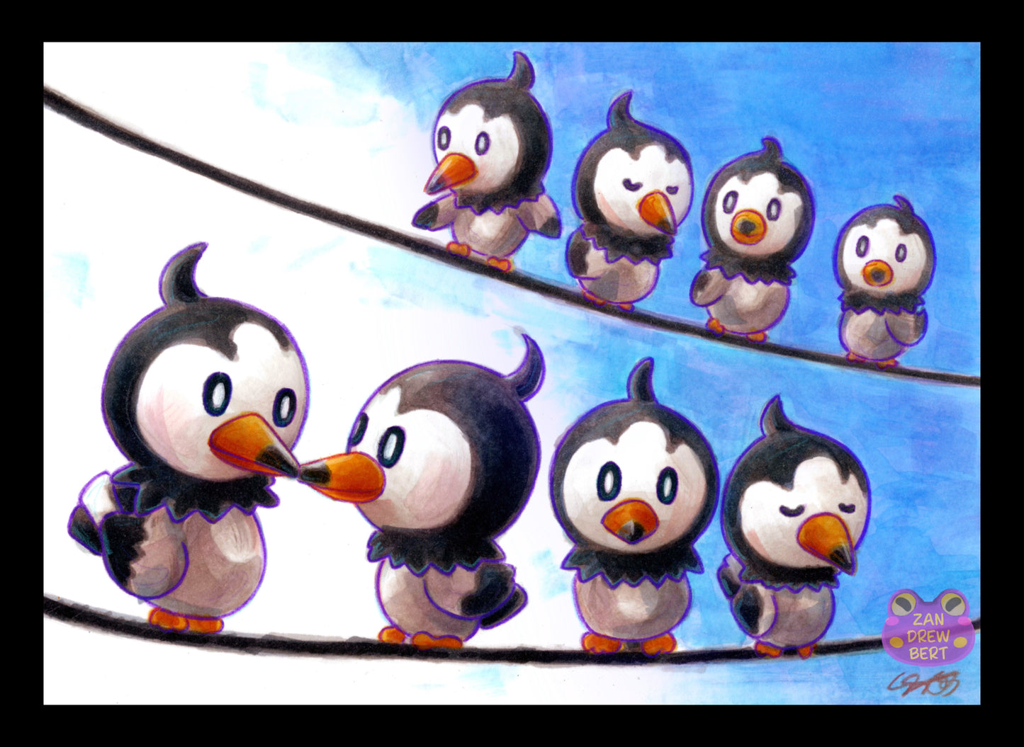 Starly's on a Powerline Original