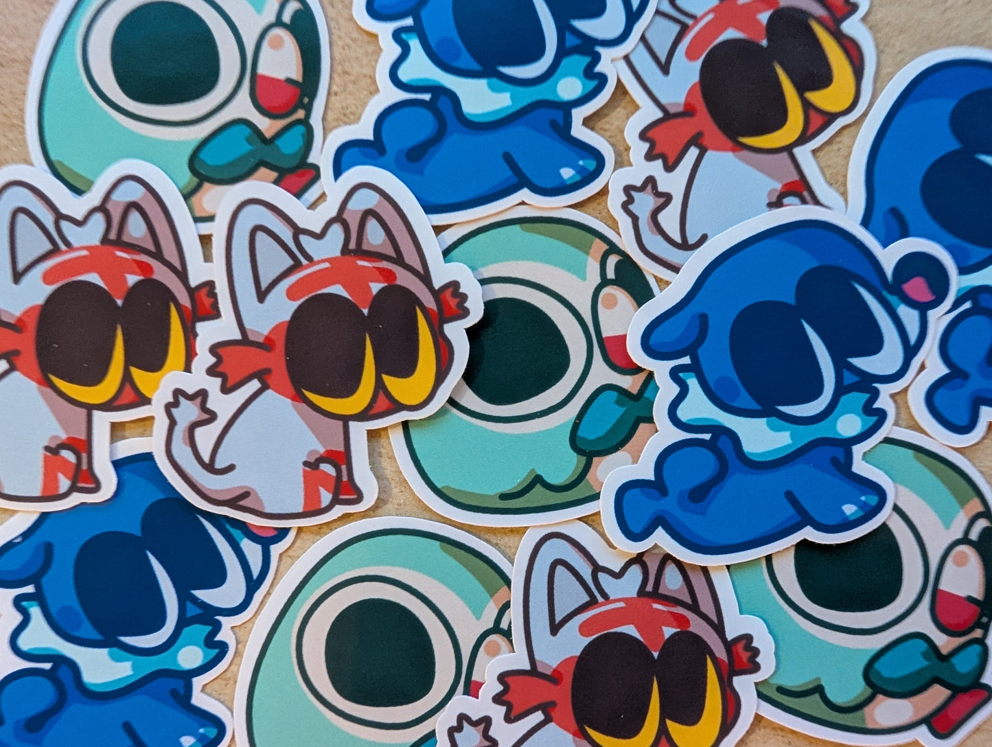 Gen 7 Trio Pokemon Starters Sit Stickers