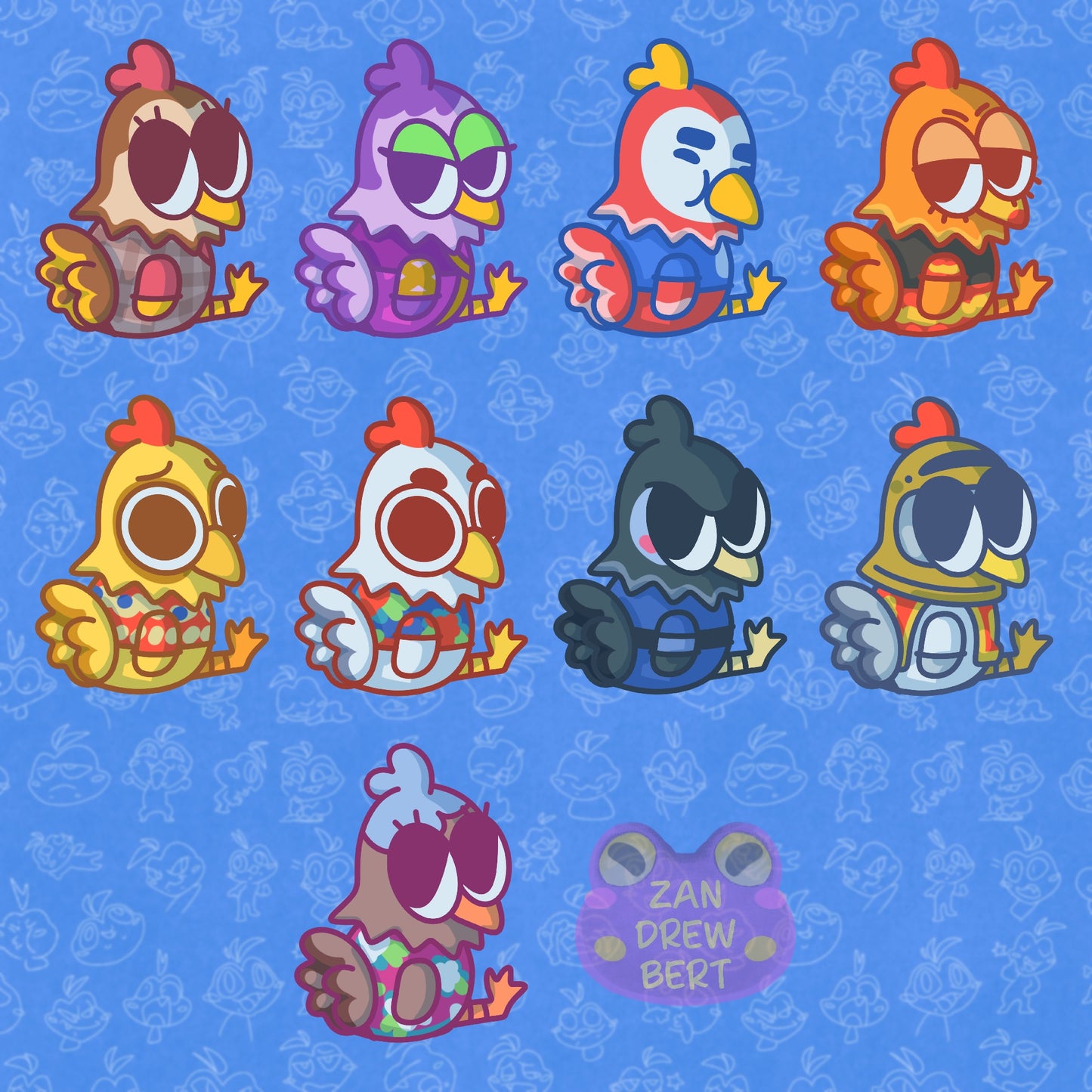 Chicken Villager Stickers