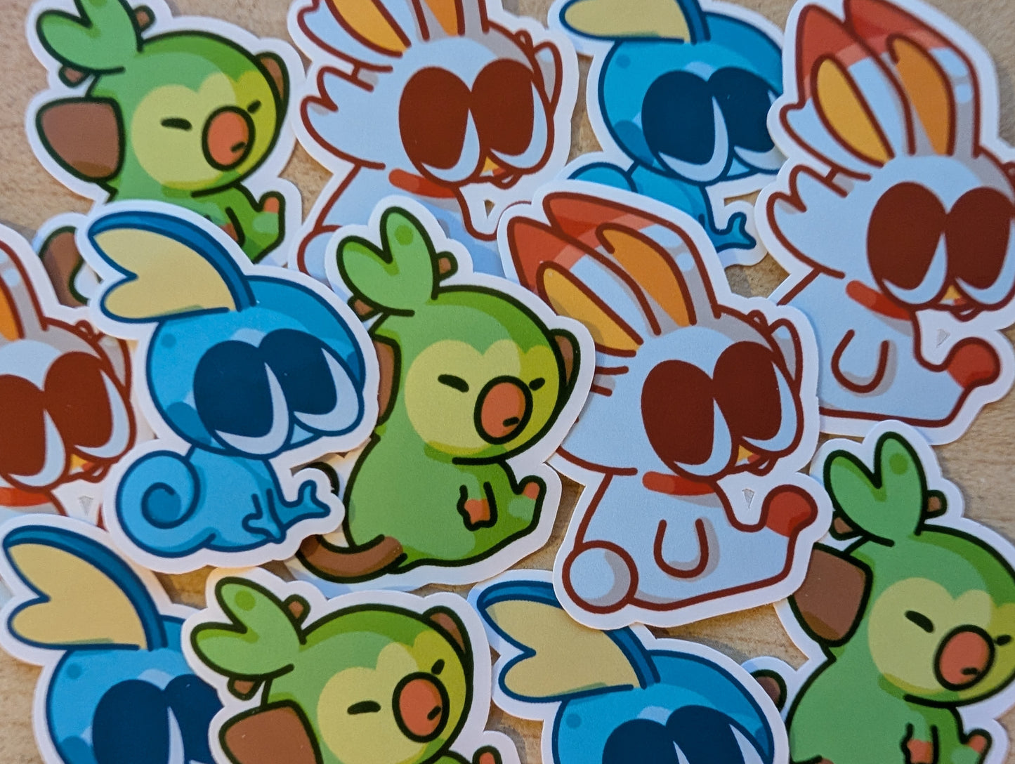 Gen 8 Trio Pokemon Starters Sit Stickers