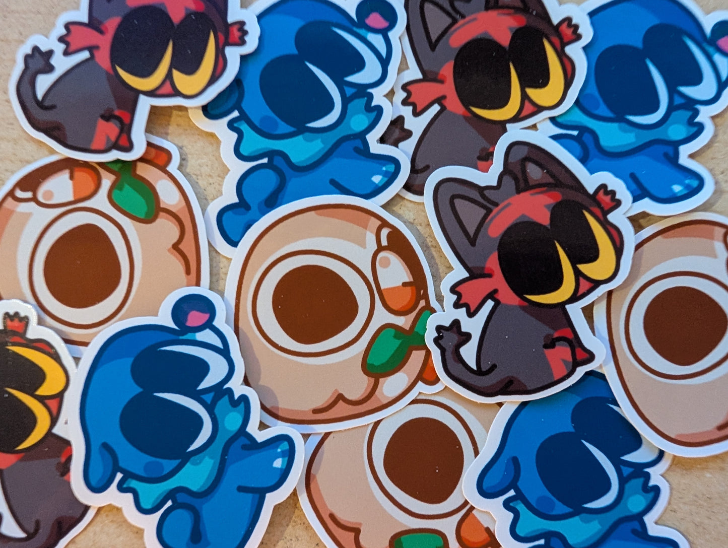 Gen 7 Trio Pokemon Starters Sit Stickers
