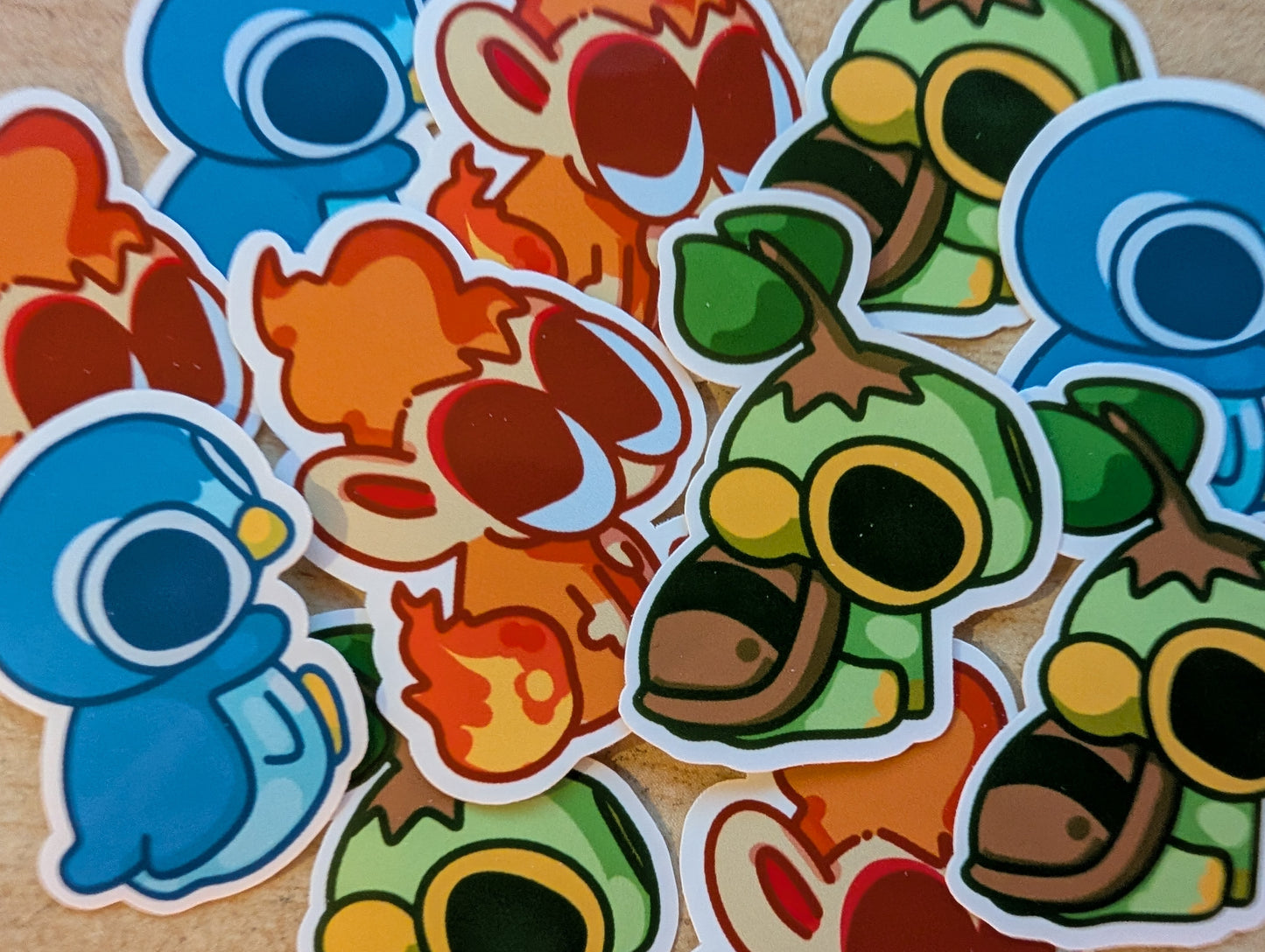Gen 4 Trio Pokemon Starters Sit Stickers