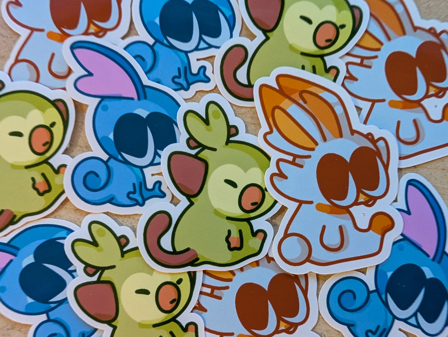 Gen 8 Trio Pokemon Starters Sit Stickers