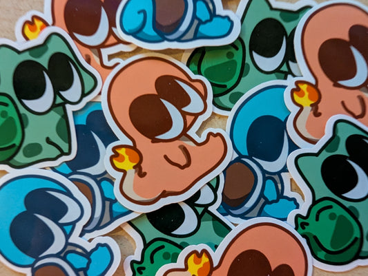 Gen 1 Trio Pokemon Starters Sit