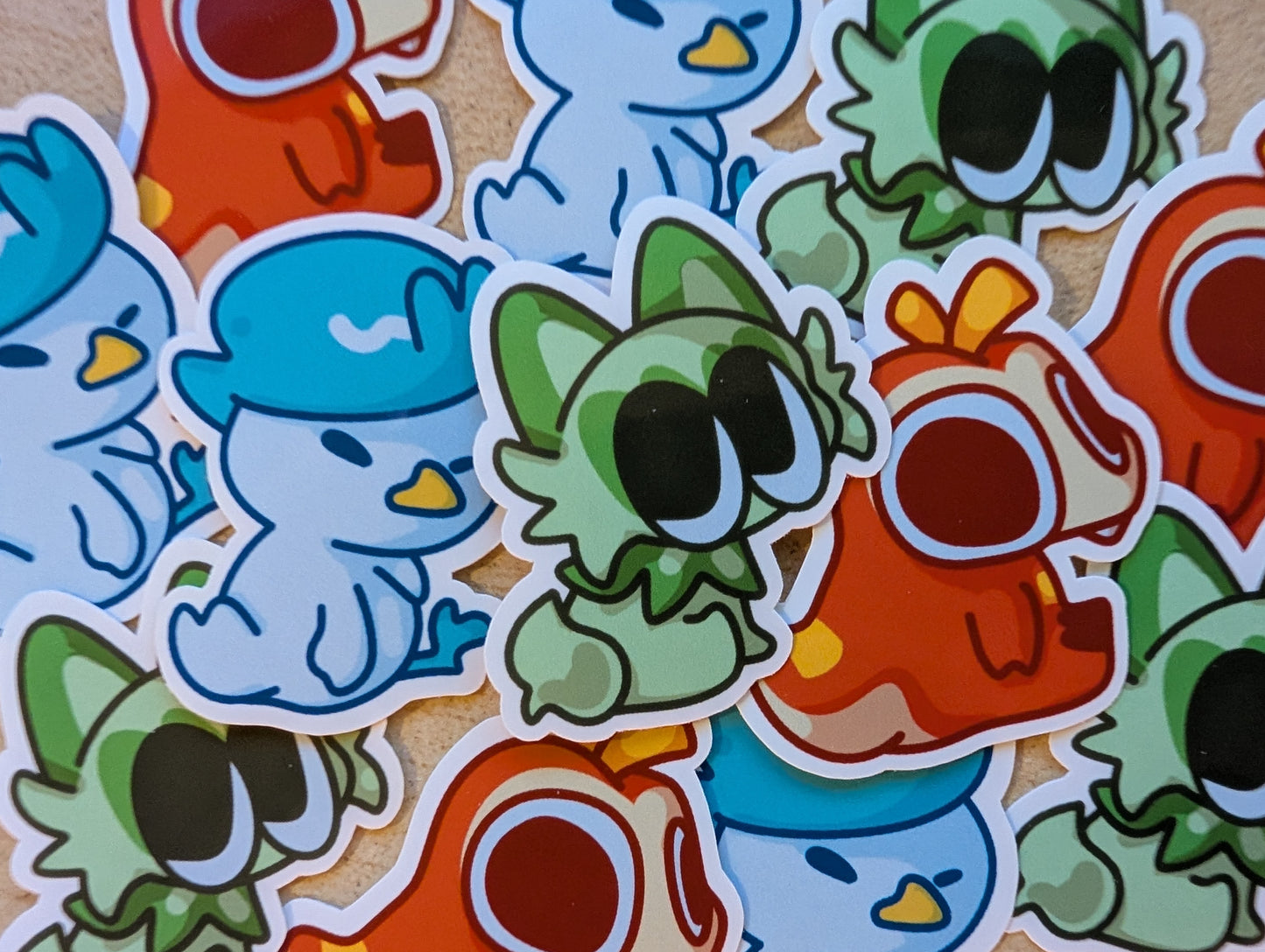 Gen 9 Trio Pokemon Starters Sit Stickers