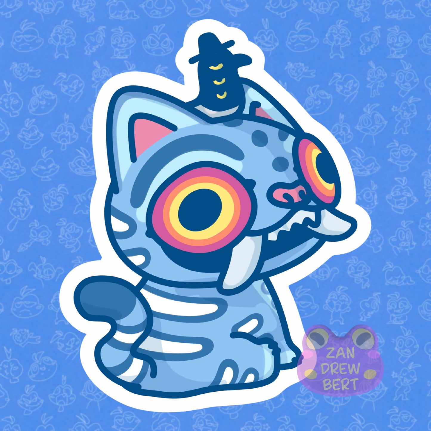 Derpy Tiger Sit Sticker