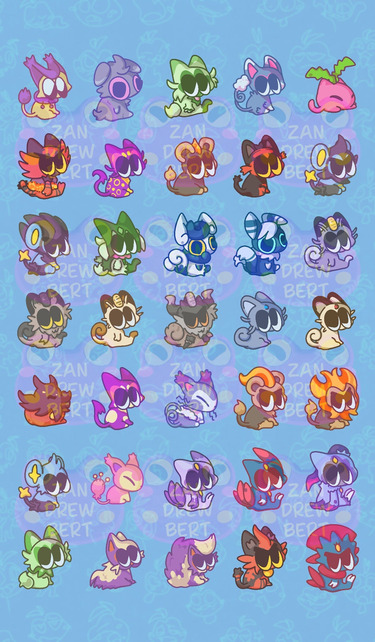 Your Pick 4 Pack Cat Pokemon Stickers