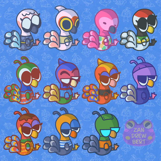 Ostrich Villager Stickers