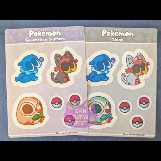 Gen 7 Starters Sticker Sheet