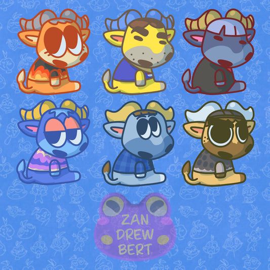 Bull Villager Stickers