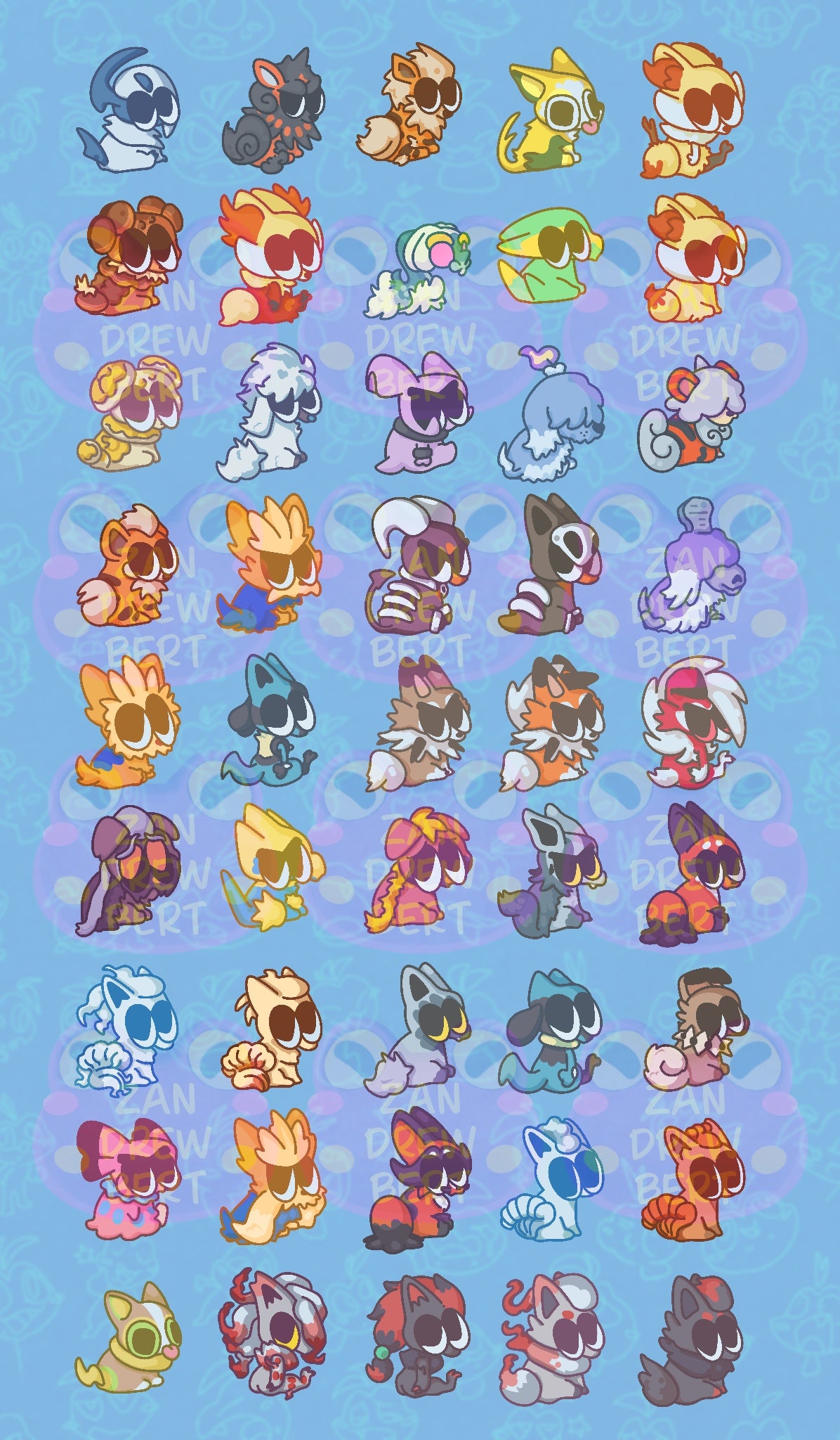 Your Pick 4 Pack Dog Pokemon Stickers