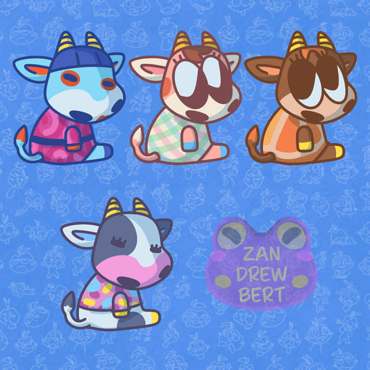 Cow Villager Stickers