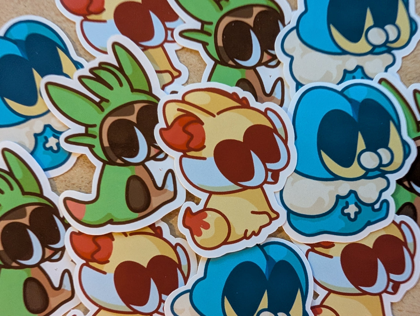 Gen 6 Trio Pokemon Starters Sit Stickers