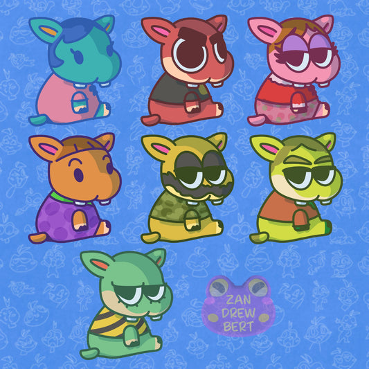 Hippo Villager Stickers