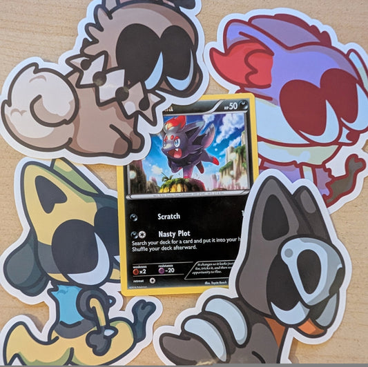 Dog Pokemon Large 4 Pack Stickers