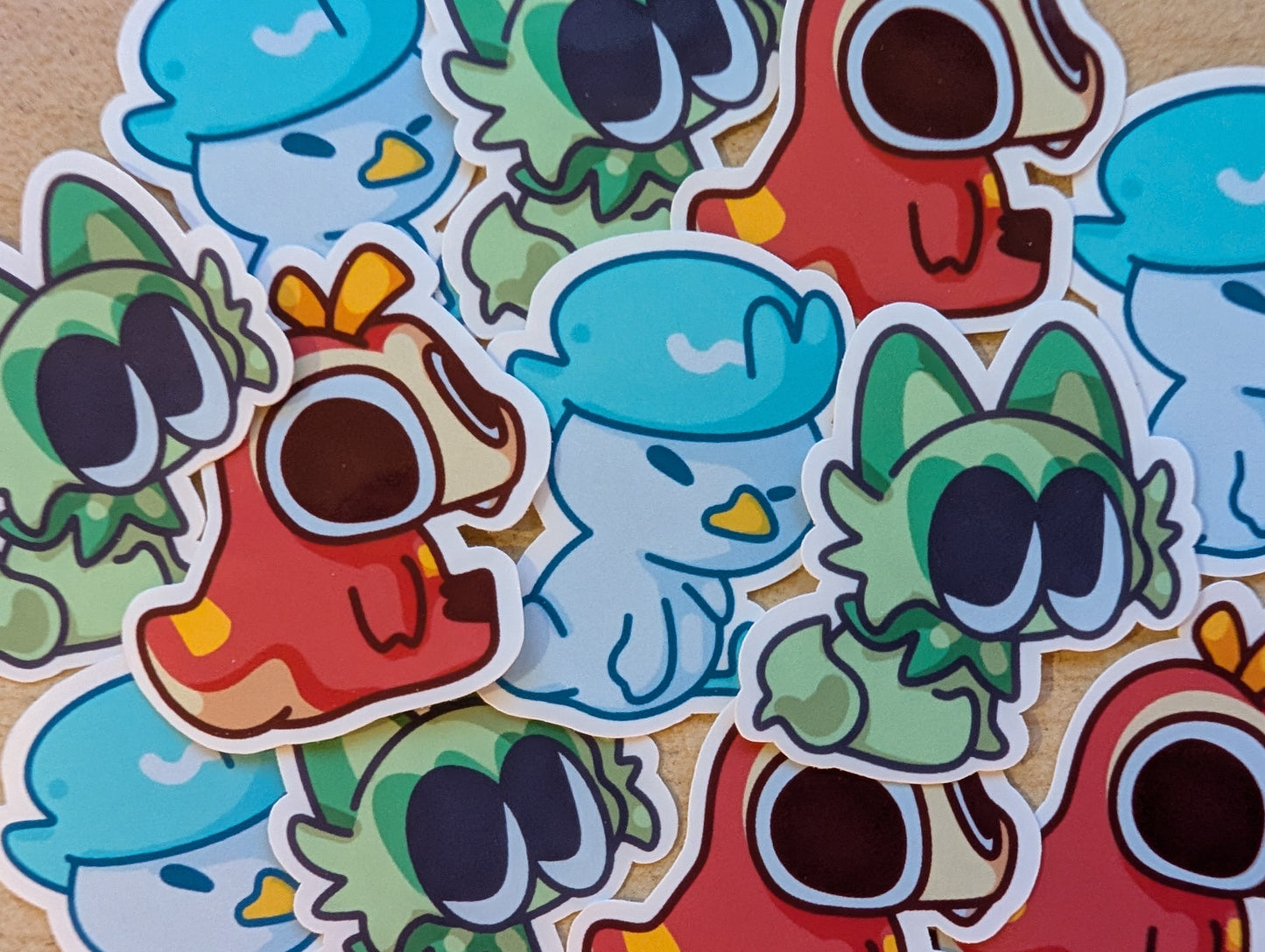 Gen 9 Trio Pokemon Starters Sit Stickers