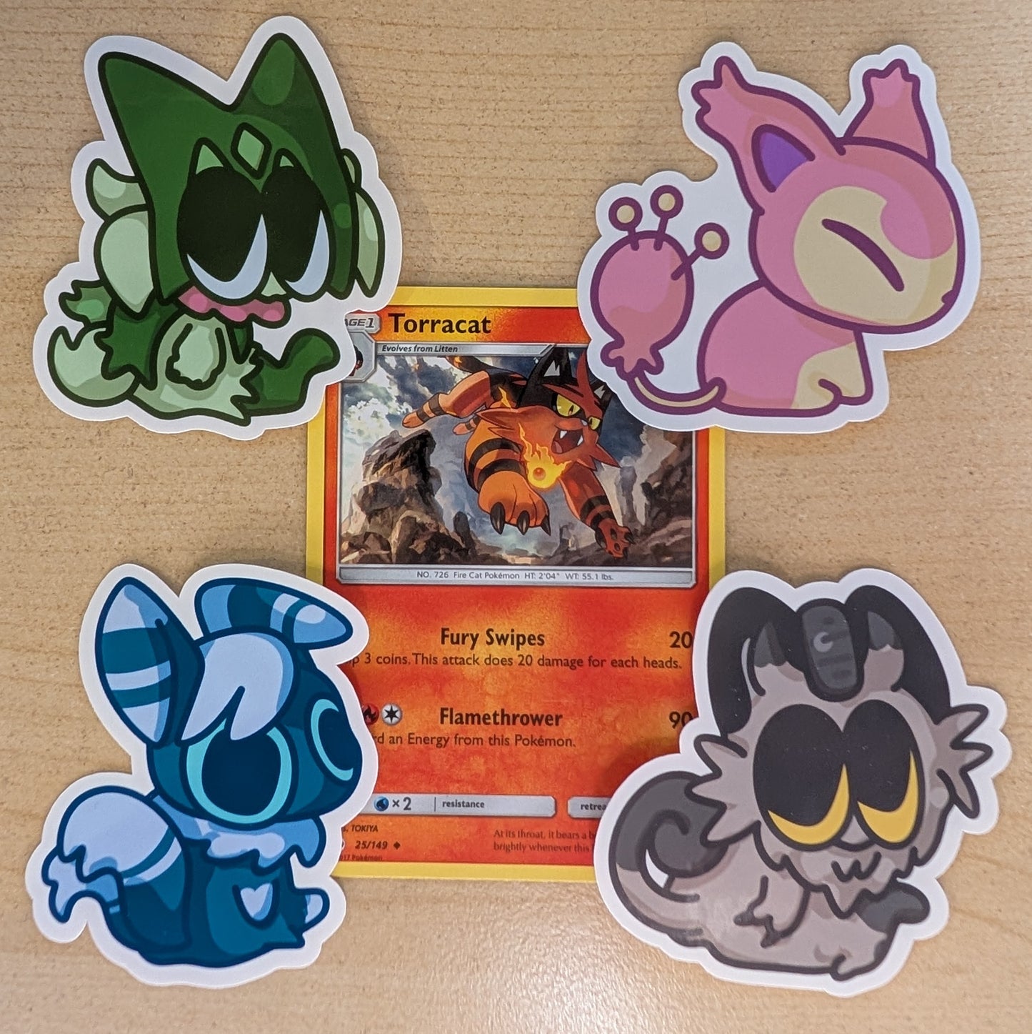 Your Pick 4 Pack Cat Pokemon Stickers